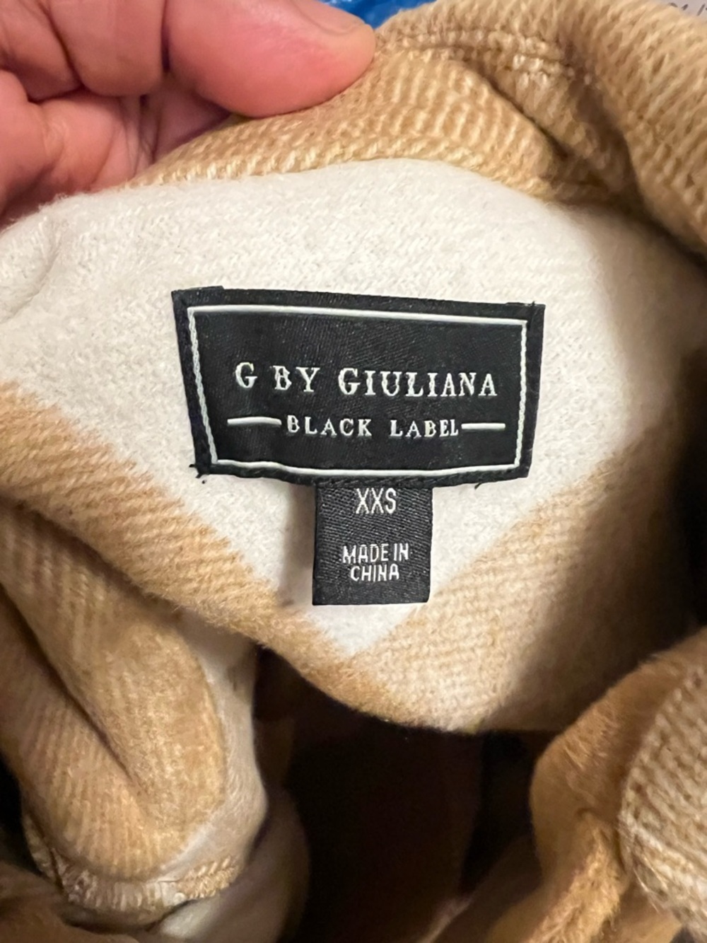 G by Giuliana Women's Black Label Plaid Trench Coat Camel Combo size xxs - Picture 2 of 2